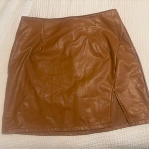 Rewash Brown Mini Pencil Skirt for Casual Work